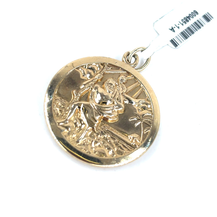 Men’s 9ct Yellow Gold St Christopher Pendant - 5.6g