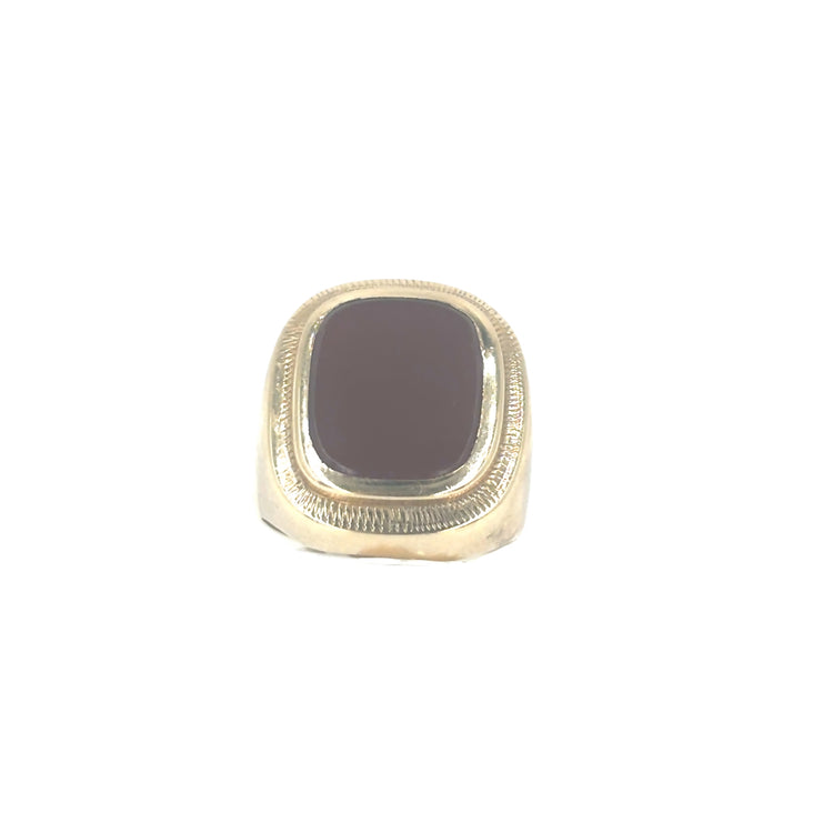 Men’s 9ct Yellow Gold Carnelian Signet Ring - 9.7g