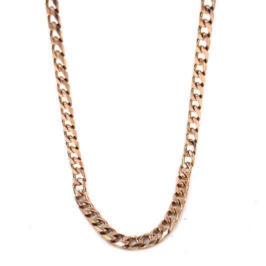 Men’s 9ct Yellow Gold Square Curb Chain - 17g