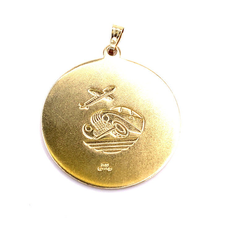 Unisex 9ct Yellow Gold  St Christopher Pendant - 3.7g