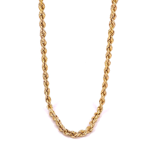 Men’s 9ct Yellow Gold Rope Chain - 24” 8g