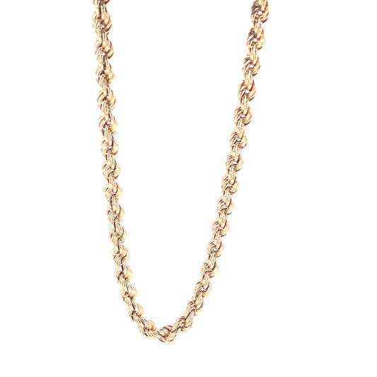 Mens 9ct Yellow Gold Rope Chain - 10g 20”