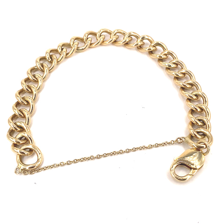 Women’s 9ct Yellow Gold Albert Link Bracelet & Safety Chain