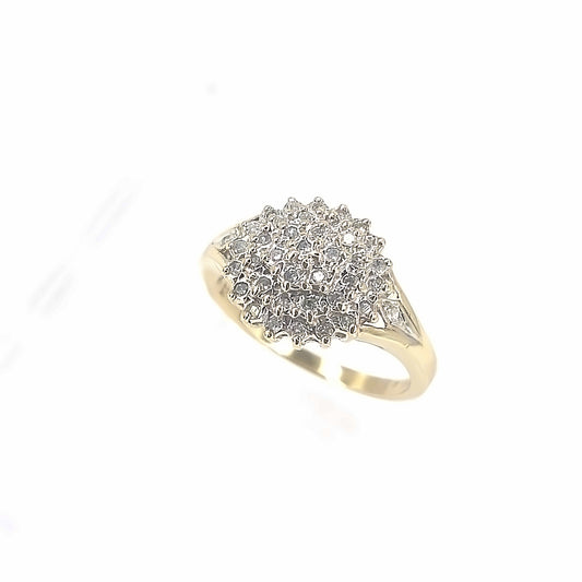 Women’s 9ct Yellow Gold Round Diamond Cluster Ring- 0.50ct