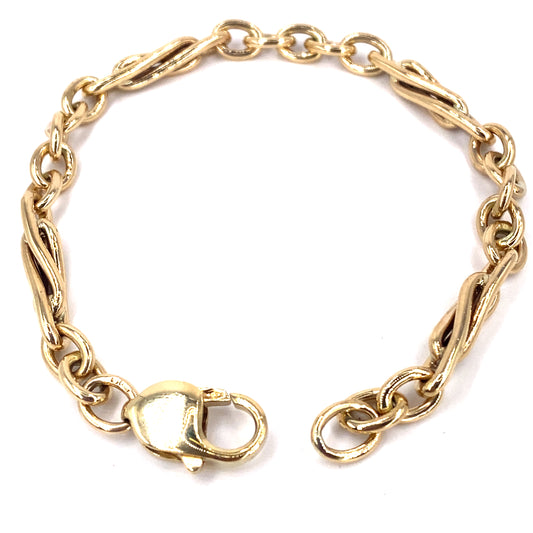 Women’s 9ct Yellow Gold Fancy Link Bracelet - 17.2g