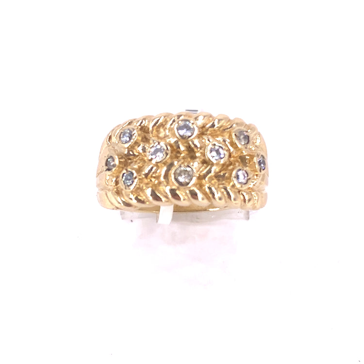 Mens 9ct Yellow Gold Keeper Ring - 12g