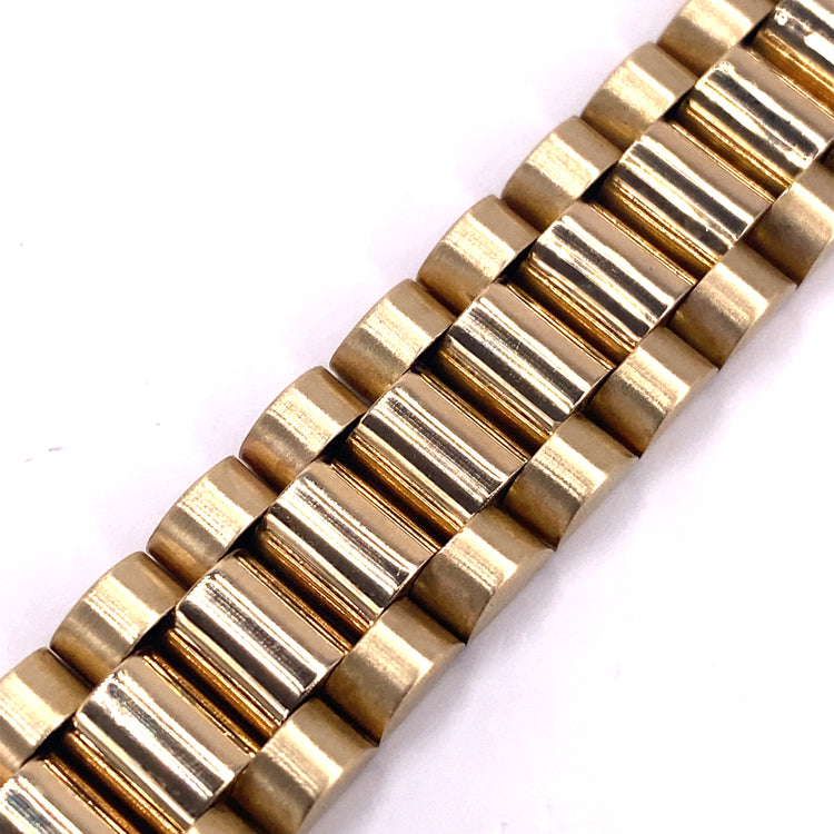 Men’s 9ct Yellow Gold Watch Link Bracelet - 7” 32g