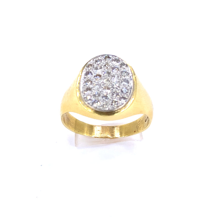 Men’s 18ct Yellow Gold Diamond Signet Ring - 1.45ct 11.3g