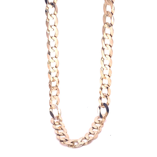 Men’s 9ct Yellow Gold Curb Chain- 26.6g 26”