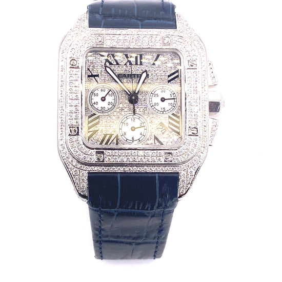 Cartier Santos 100 XL Diamond Watch