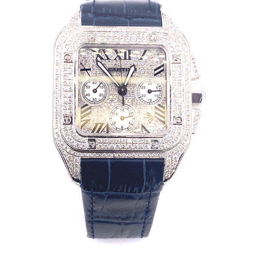 Cartier Santos 100 XL Diamond Watch