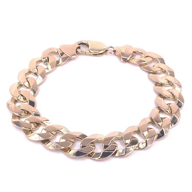 Men’s 9ct Yellow Gold Curb bracelet - 33g