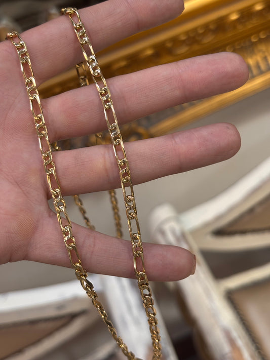 Men’s 9ct Classic Yellow Gold Fancy Figaro Chain Necklace- 26.6g 26”