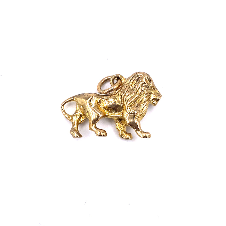 Unisex 9ct Yellow Gold Solid Lion Pendant - 6g