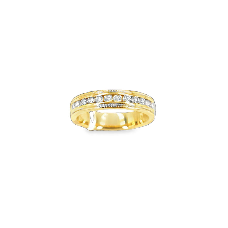 Men’s 18ct Yellow & White Gold Diamond Half Eternity Ring - 0.60ct 6g