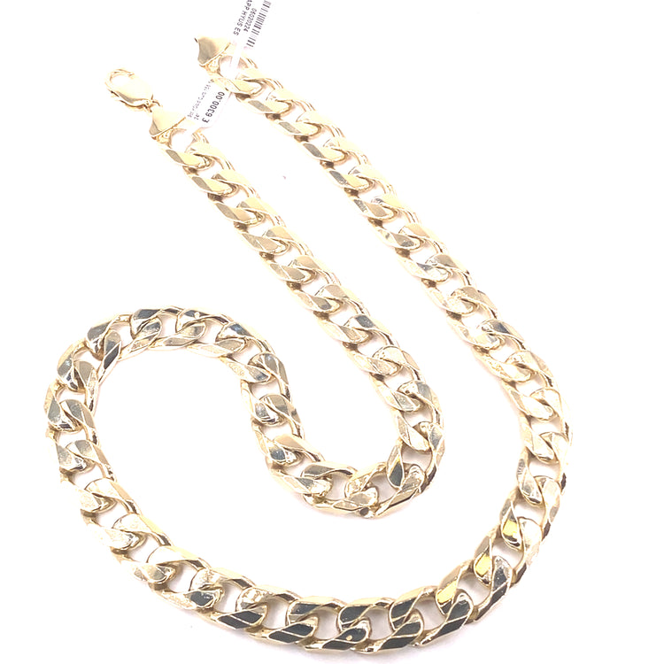 Mens 9ct Yellow Gold XL Curb Chain -156g