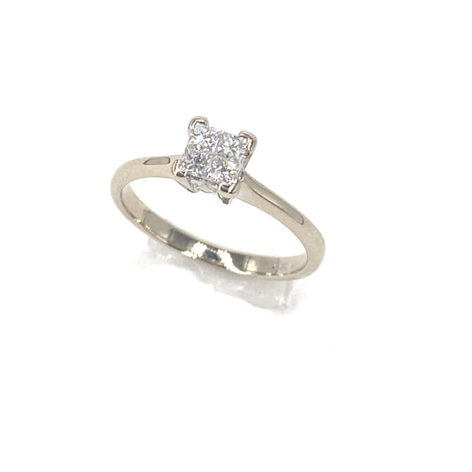 Women’s 18ct White Gold 0.40ct Natural Diamond Cluster Ring