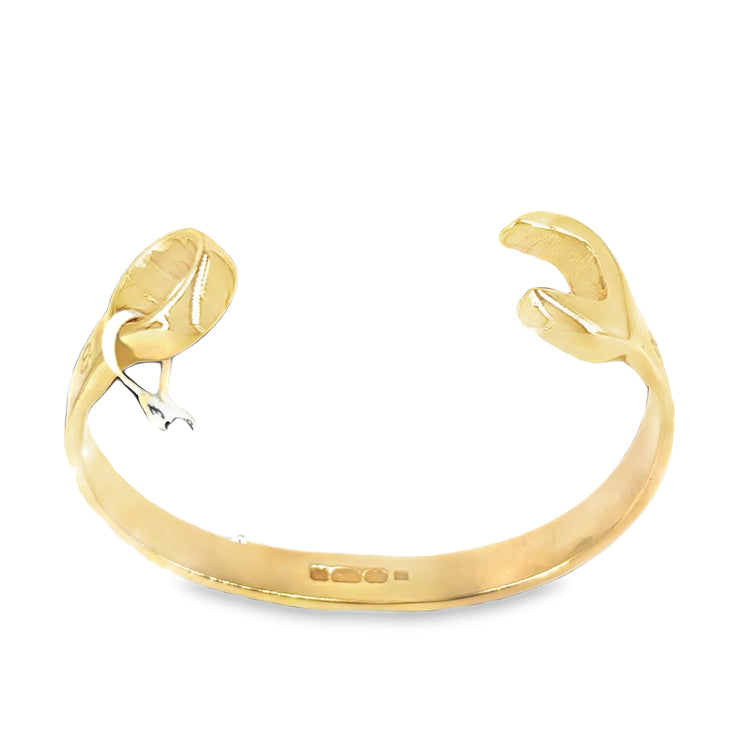 Children’s 9ct Yellow Gold Spanner Bangle - 23.8g 6.5”