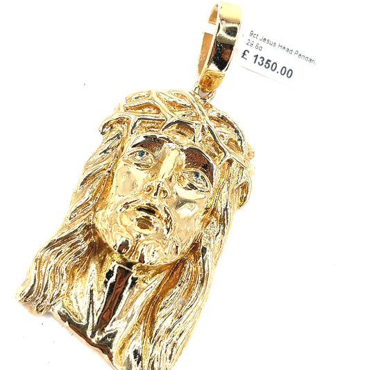 Men’s 9ct Yellow Gold Jesus Pendant - 29.6g