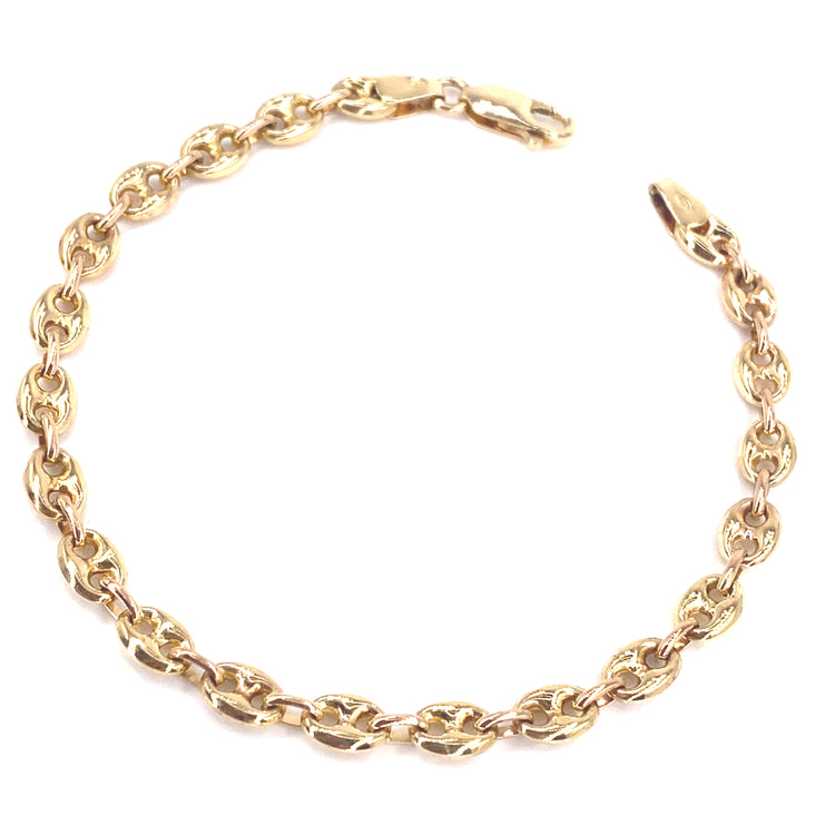 Women’s 9ct Yellow Gold Hollow Anchor Link Braclet - 4.8g 7.5”