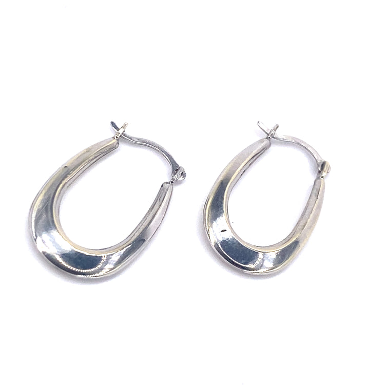 Women’s 9ct White Gold Plain Creole Hoops