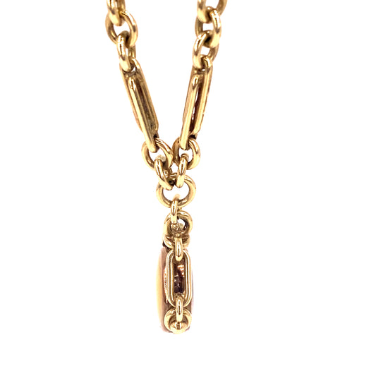 Unisex 9ct Yellow Gold Double Albert & Fob Pendant- 40g