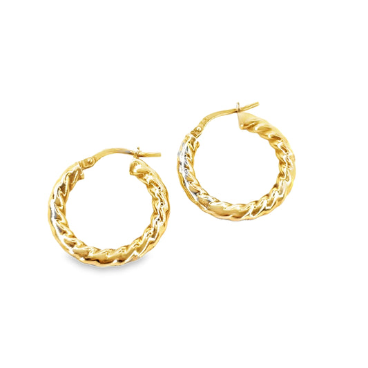 Women’s 9ct Yellow Gold Twist Hoop -2.1g