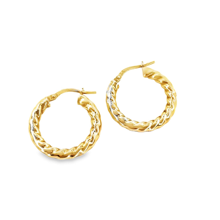 Women’s 9ct Yellow Gold Twist Hoop -2.1g