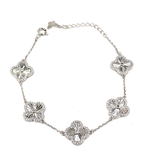 Women’s 925 Sterling Silver ‘Bloom’ Bracelet- CZ Set