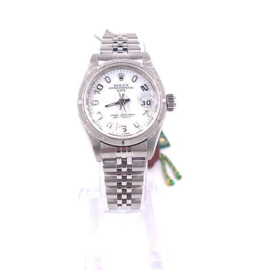 Women’s Stainless Steel Rolex Oyster Perpetual Date Watch -26mm