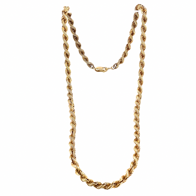 Unisex 9ct Yellow Gold Rope Chain