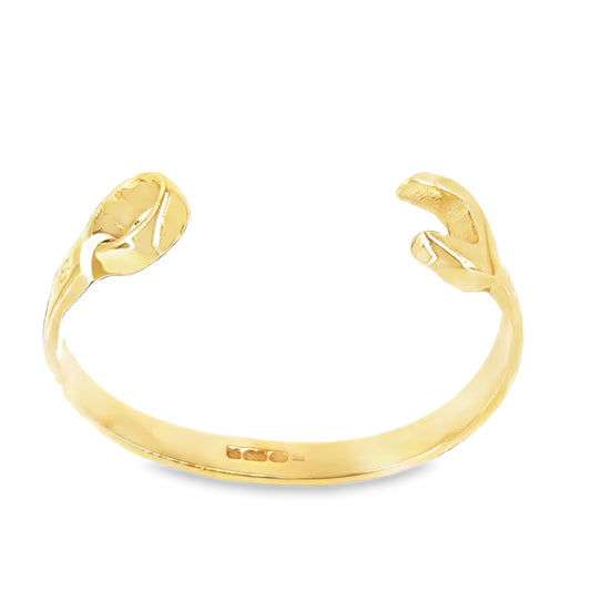 Children’s 9ct Yellow Gold Spanner Bangle - 23.8g 6.5”