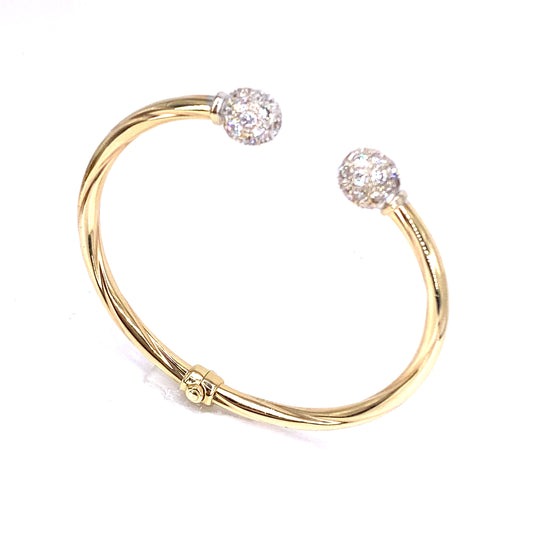 Women’s 9ct CZ Torque Bangle - 9.7g