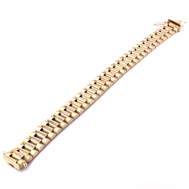 Men’s 9ct Yellow Gold Watch Link Bracelet - 7” 32g