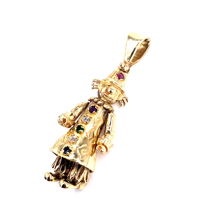 Women’s 9ct Yellow Gold Articulated Clown Pendant - 6.4g