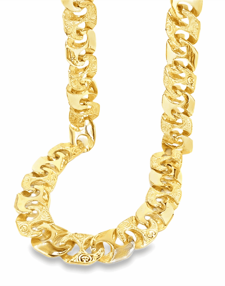 Men’s 9ct Yellow Gold XL Mariner Anchor Link Chain - 80.4g