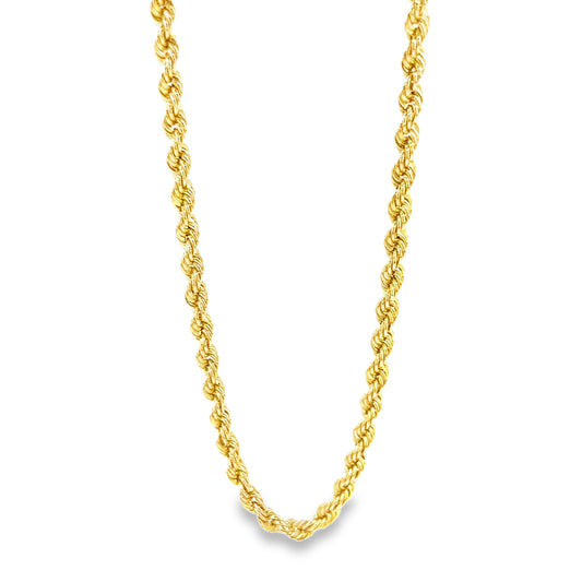 Women’s 9ct Yellow Gold Rope Link Chain - 6g