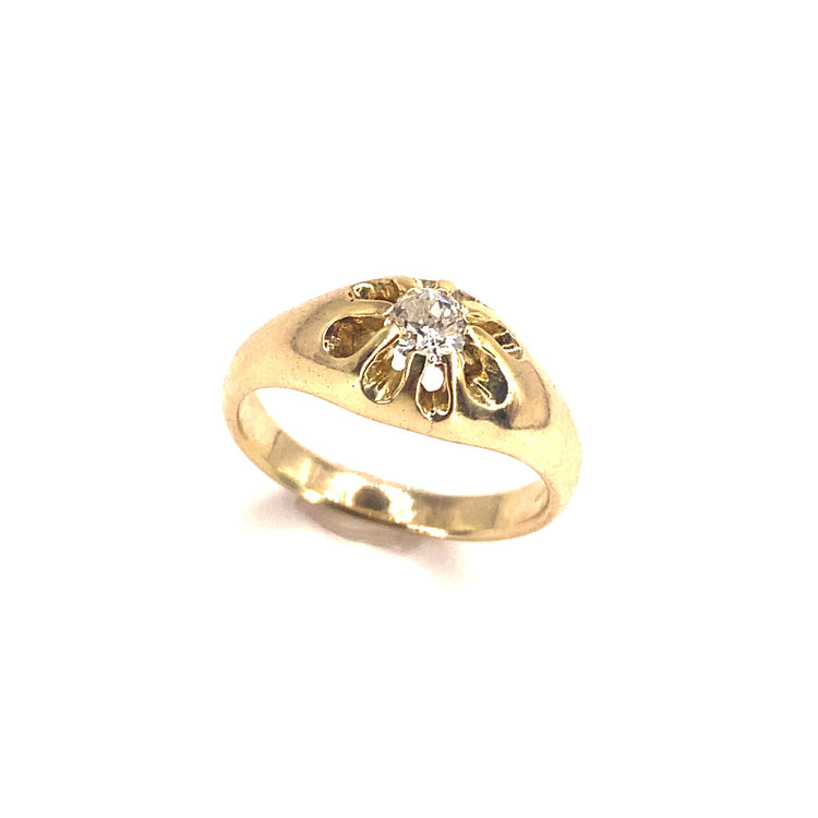 Children’s 18ct Yellow Gold Miner Cut Diamond ‘Gypsy’ Ring - 0.10ct - Hyman’s Jewellers