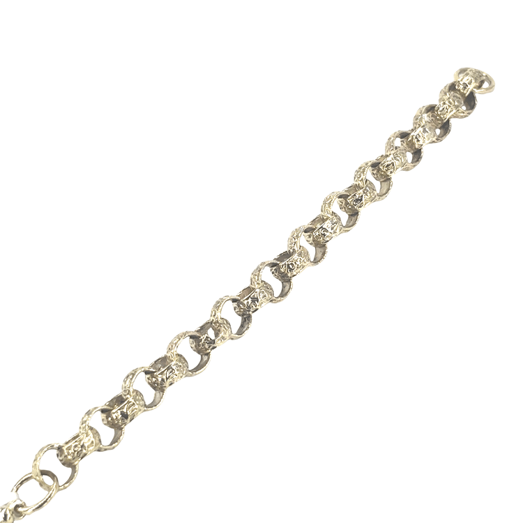 Children’s 9ct Ornate Yellow Gold Engraved Chain Bracelet - 18g 6.5” - Hyman’s Jewellers