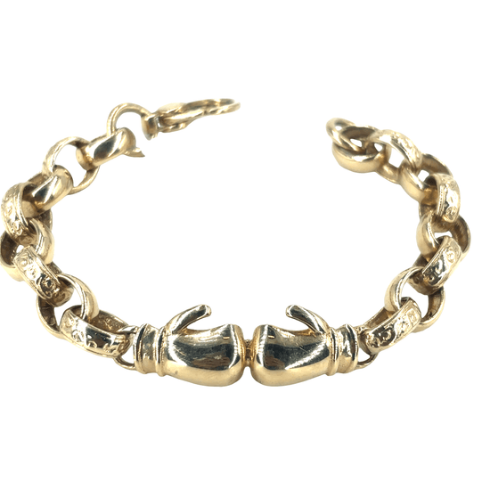 Children’s 9ct Yellow Gold Boxing Glove Chain Bracelet - 17.1g - Hyman’s Jewellers