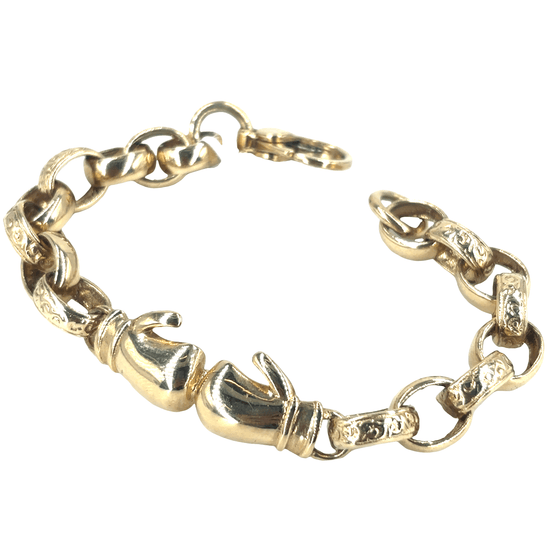 Children’s 9ct Yellow Gold Boxing Glove Chain Bracelet - 17.1g - Hyman’s Jewellers