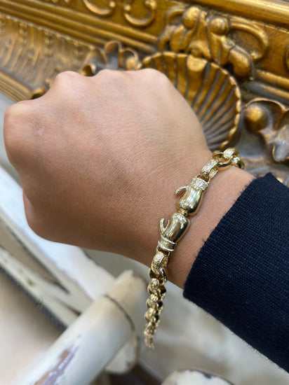 Children’s 9ct Yellow Gold Boxing Glove Chain Bracelet- 18.6g - Hyman’s Jewellers