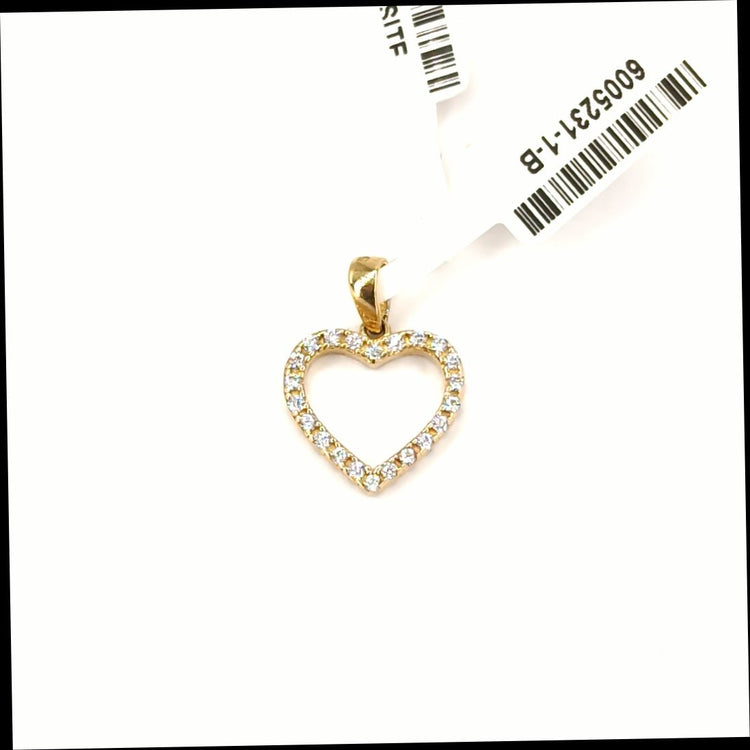 Children's 9ct Yellow Gold Heart Pendant with Round Cut CZs - Hyman’s Jewellers
