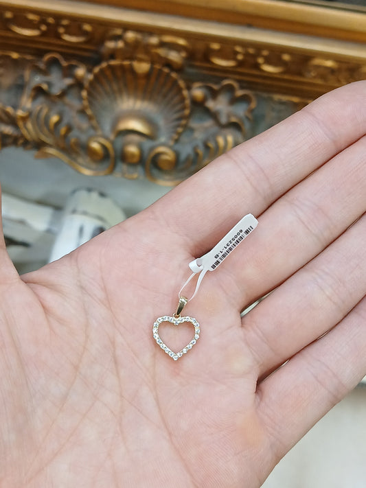 Children's 9ct Yellow Gold Heart Pendant with Round Cut CZs - Hyman’s Jewellers