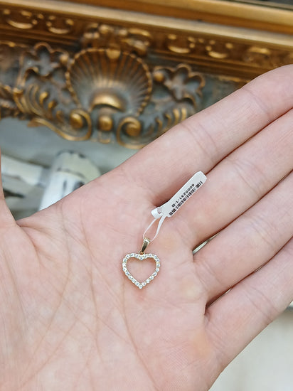 Children's 9ct Yellow Gold Heart Pendant with Round Cut CZs - Hyman’s Jewellers