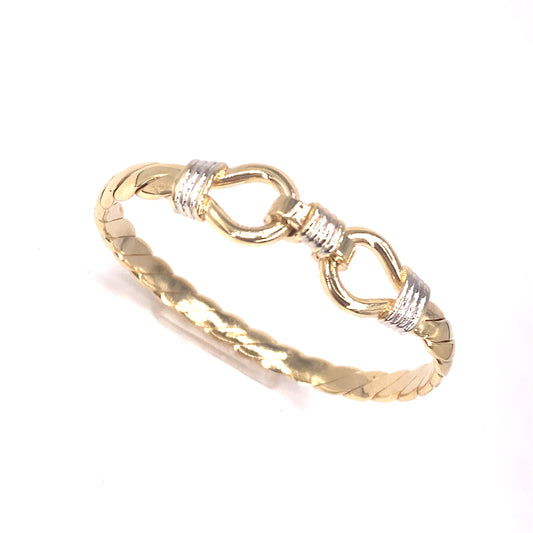 Children’s 9ct Yellow Gold Hook Eye Bangle - 12.9g - Hyman’s Jewellers