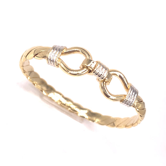Children’s 9ct Yellow Gold Hook Eye Bangle - 12.9g - Hyman’s Jewellers