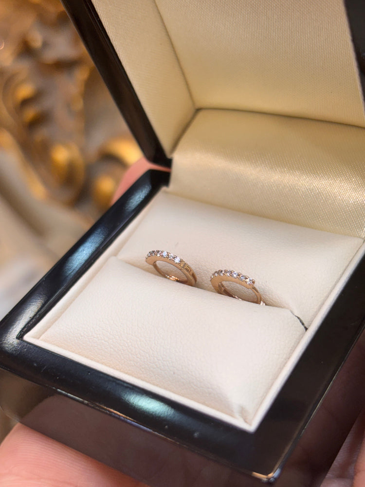 Children’s 9ct Yellow Gold Hoop Earrings with Brilliant - Cut CZs - Hyman’s Jewellers