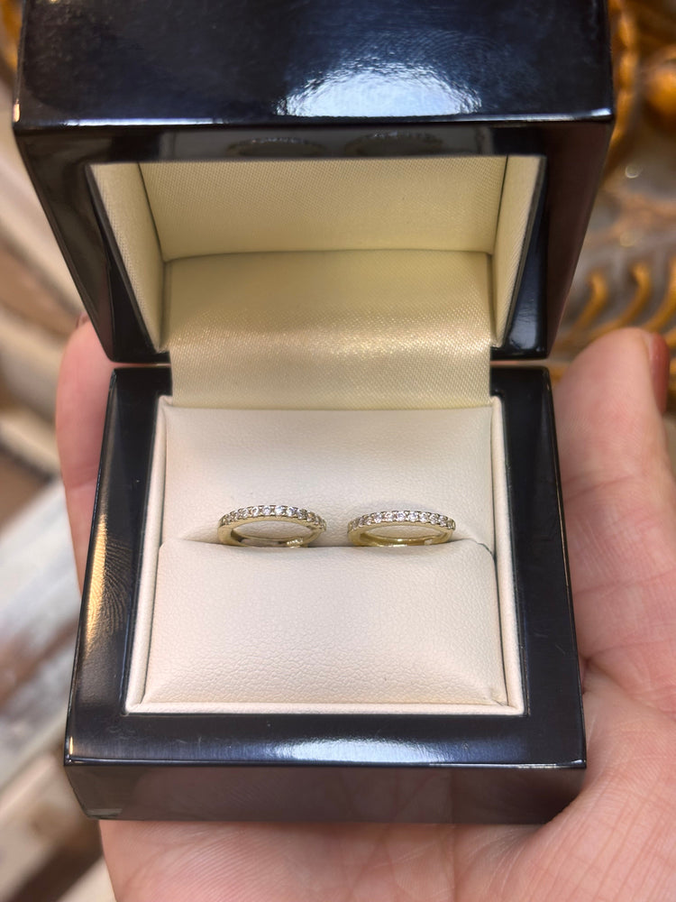 Children’s 9ct Yellow Gold Hoop Earrings with Brilliant - Cut CZs - Hyman’s Jewellers