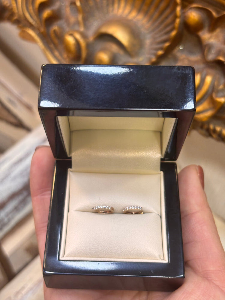 Children’s 9ct Yellow Gold Hoop Earrings with Brilliant - Cut CZs - Hyman’s Jewellers